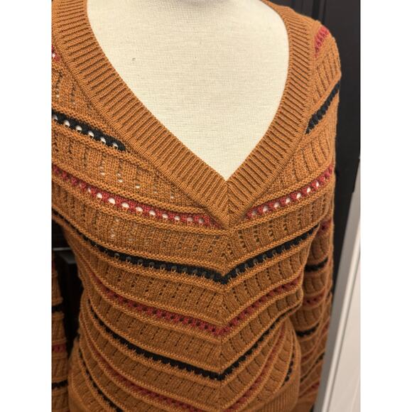 EVEREVE Sawyer Sweater Women's XS Brown Chevron Stripe EUC - Picture 10 of 10